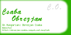 csaba obrezjan business card